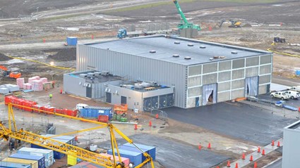 The Cryo Building, where large compressors will cool down helium gas, to be fed into the ESS accelerator tunnel making it superconductive.