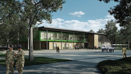 The recreational and communal space at Worthy Down will include retail and restaurant areas