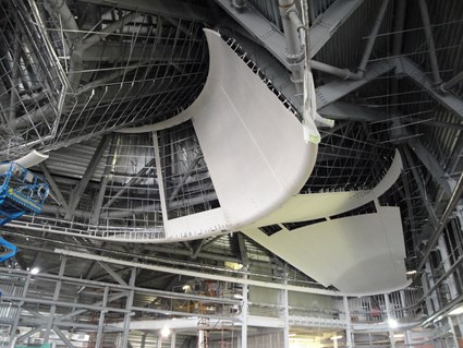 SRW work on the Riverside Museum ceilings followed the contours of the building