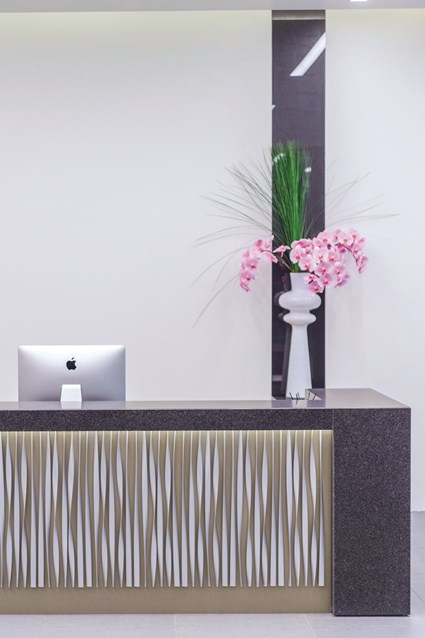 Reception desk in The Monument Building