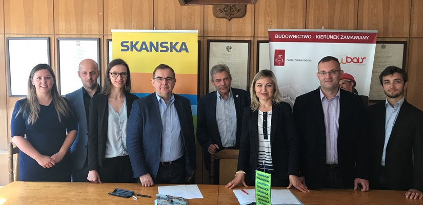 podpisanie umowy o współpracy Skanska z Politechniką Łódzką