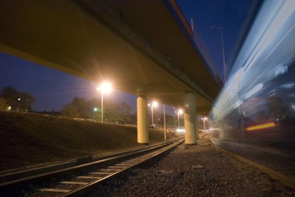 ul. Lotnicza we Wrocławiu nocą