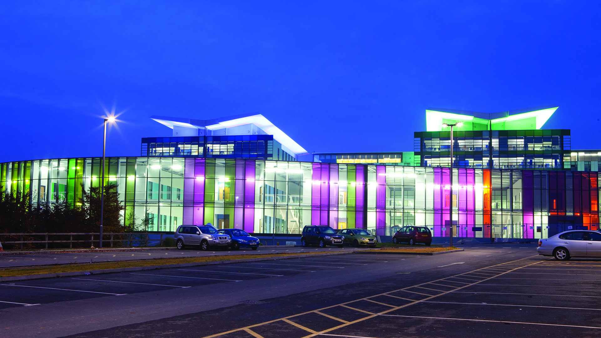 King’s Mill Hospital main entrance at night