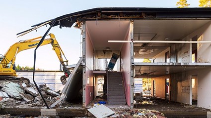 Two houses were demolished to create larger common areas for neighbors to socialize.