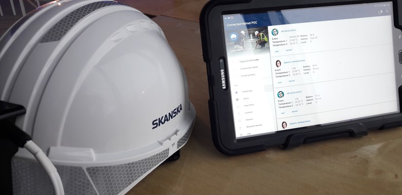 Connected Helmet, Skanska, Intel, Cybercom
