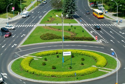 Roundabout at Cieplinskiego Avenue in Rzeszów