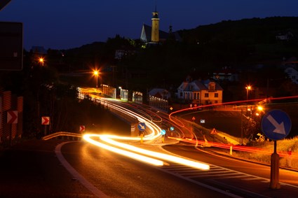 National road No 4 by night